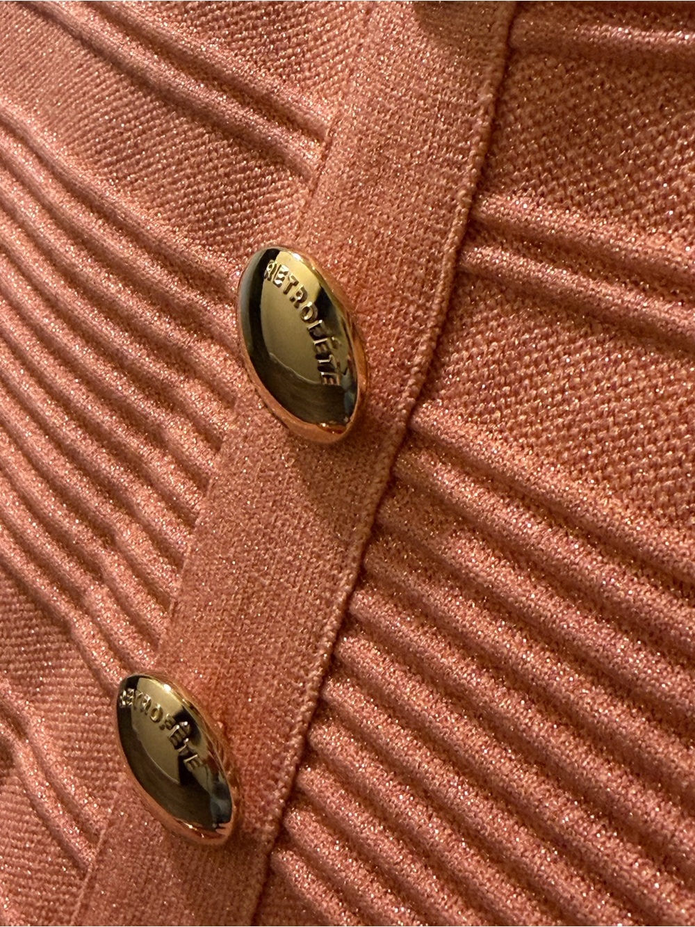 Retrofete Peach Scoop-Neck Button Mini Dress - Picture 8 of 9